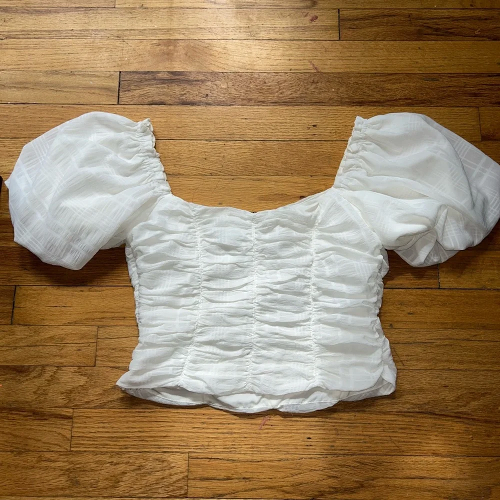 Astr white ruched